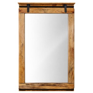Miroir mural EFGH Industrial Vintage en bois massif 114 cm