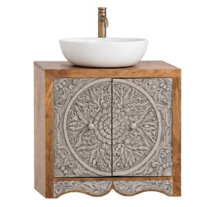 Meuble sous-vasque Sameer style oriental en bois massif...
