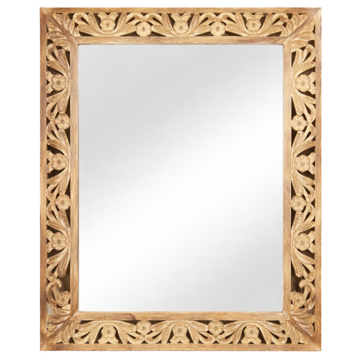 Wandspiegel Kirpal Natur orientalisch Massivholz 79cm