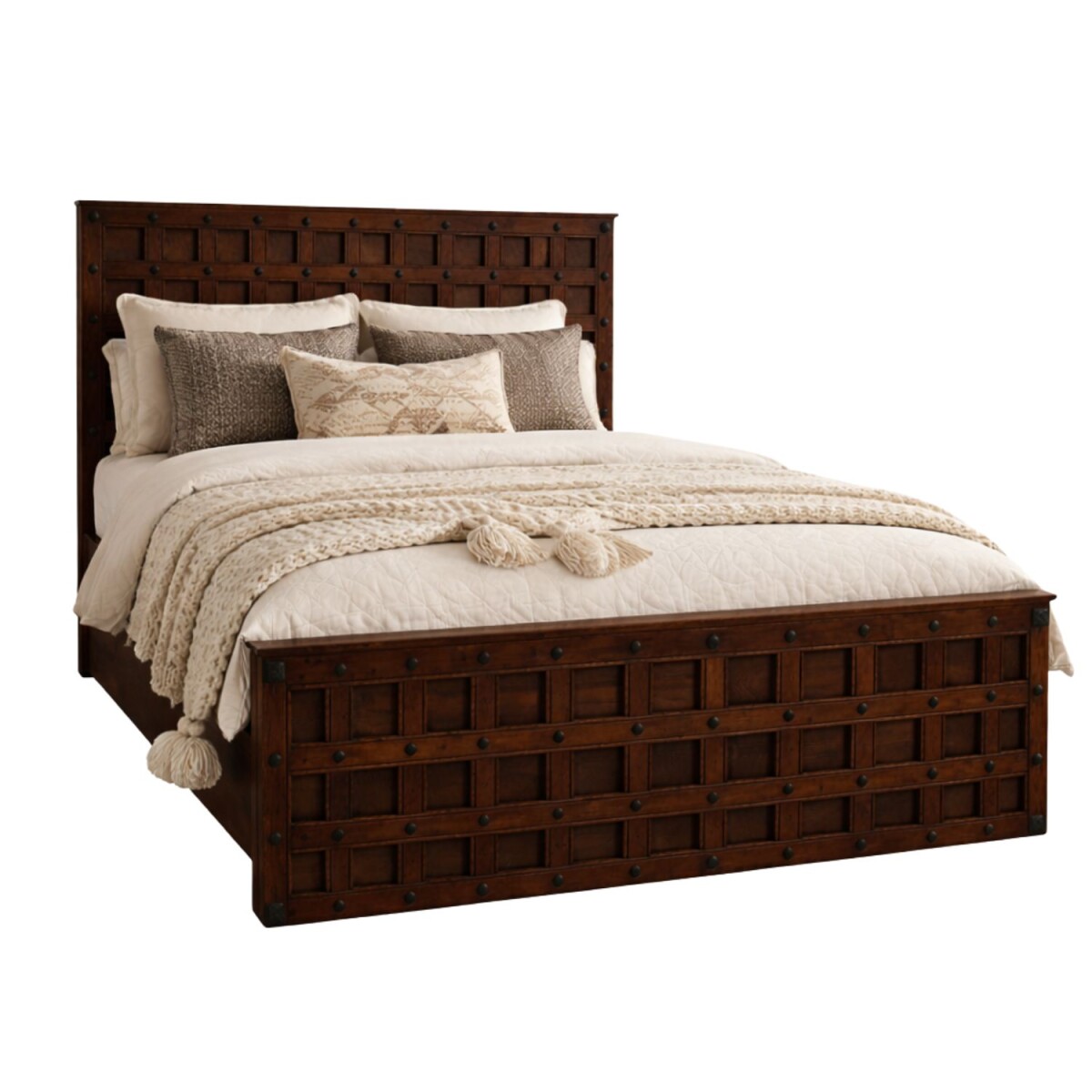 Massivholz Doppelbett Lapaz Dunkelbraun 180x200cm orientalis