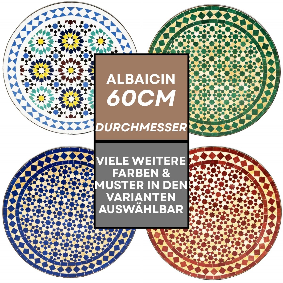 Table en mosaïque marocaine Albaici box