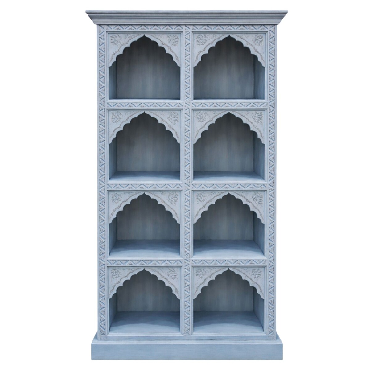 Bücherregal Fawad blau 180cm Massivholz Boho