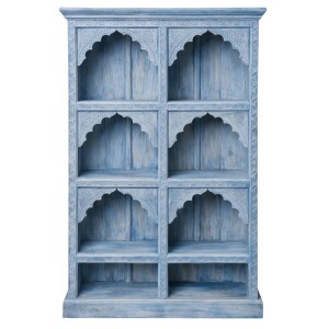 Bibliothèque Rinara bleue 160 cm en bois massif,...