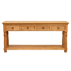 Buffet Ruhani 200 cm en bois massif, style bohème...