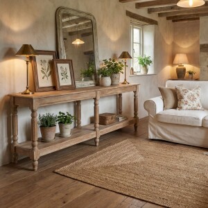 Buffet William brun 180 cm en bois massif, style colonial