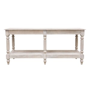 Buffet William blanc 180 cm en bois massif style colonial