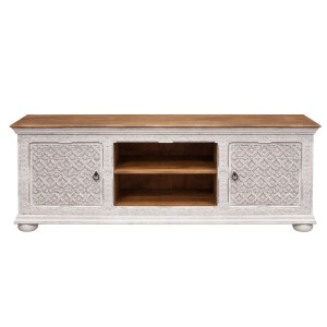 Meuble bas Timira 163 cm en bois massif, style...