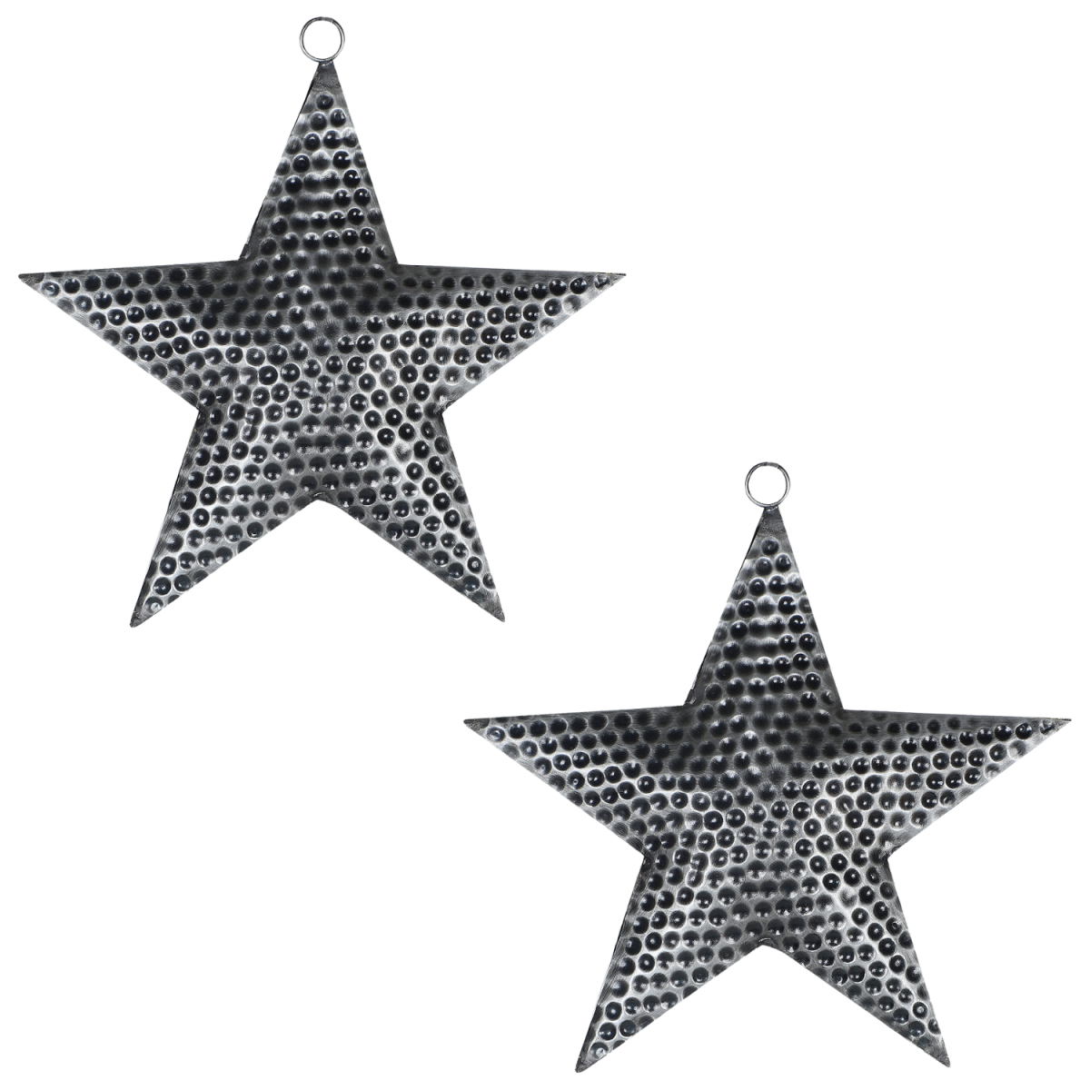 2er Set Christbaumschmuck Stern 18cm Anhänger aus Metal