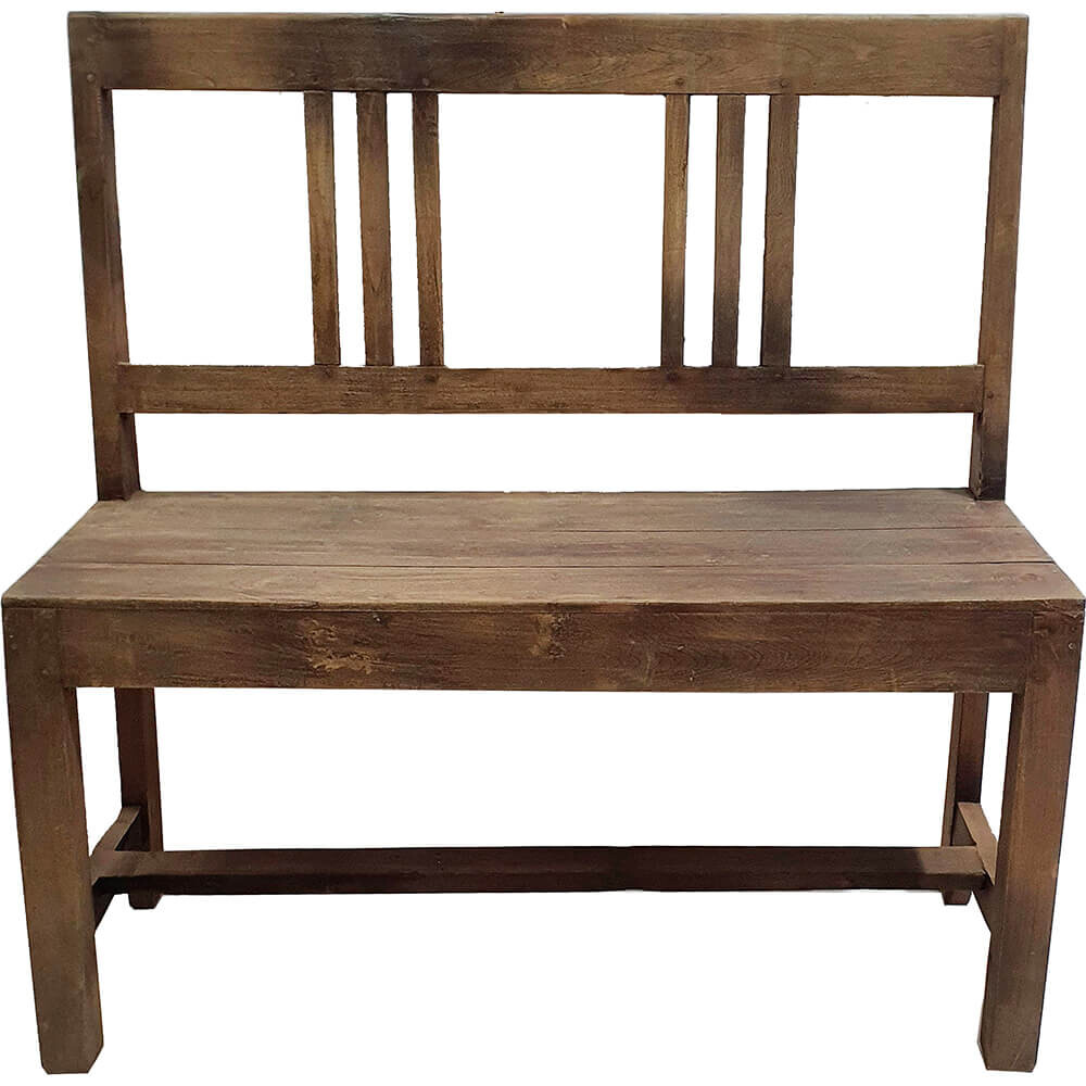 Ancien banc de bibliothèque patiné