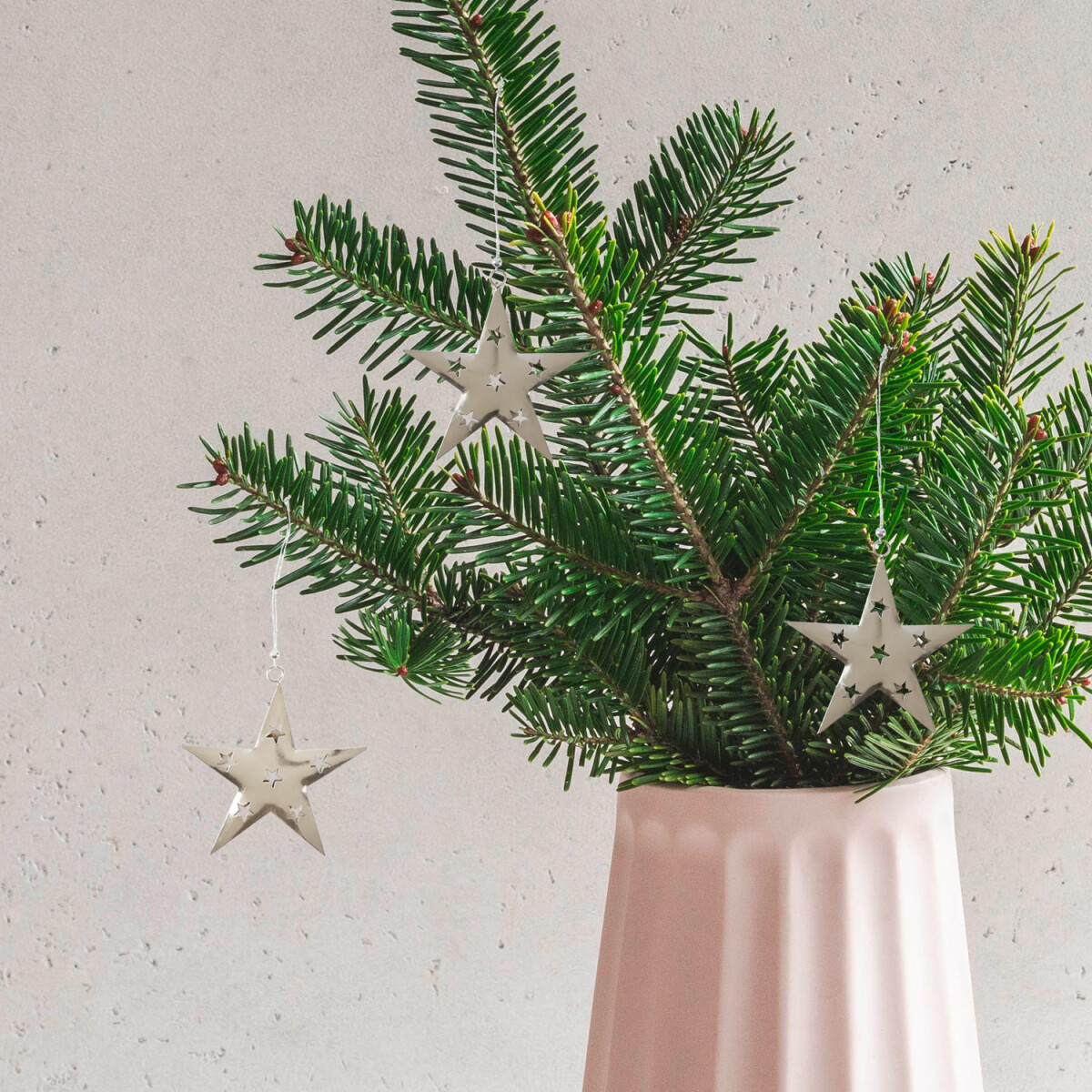 3er Set Weihnachtsanhänger Weihnachtsdeko Stern Silber