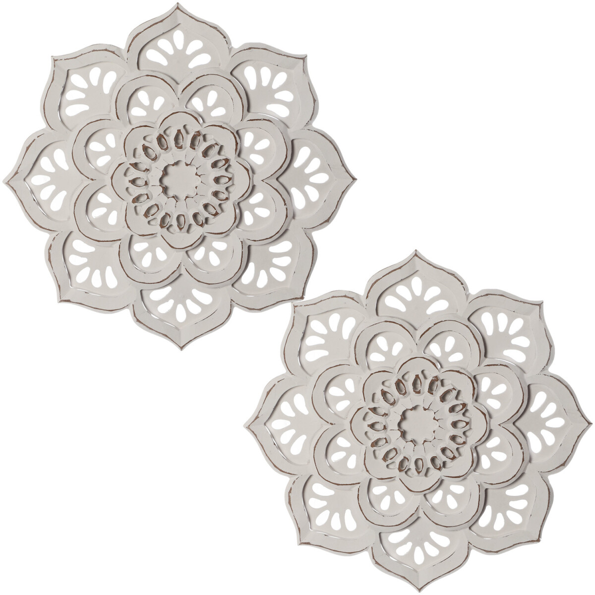 2er Set Vintage Wandbild Wanddeko aus Holz Amila