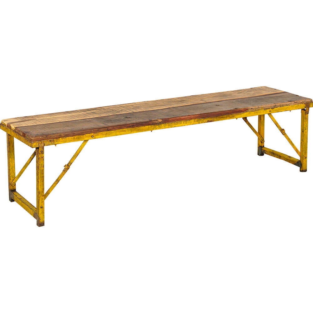 Banc Jalgara avec structure en fer jaune box