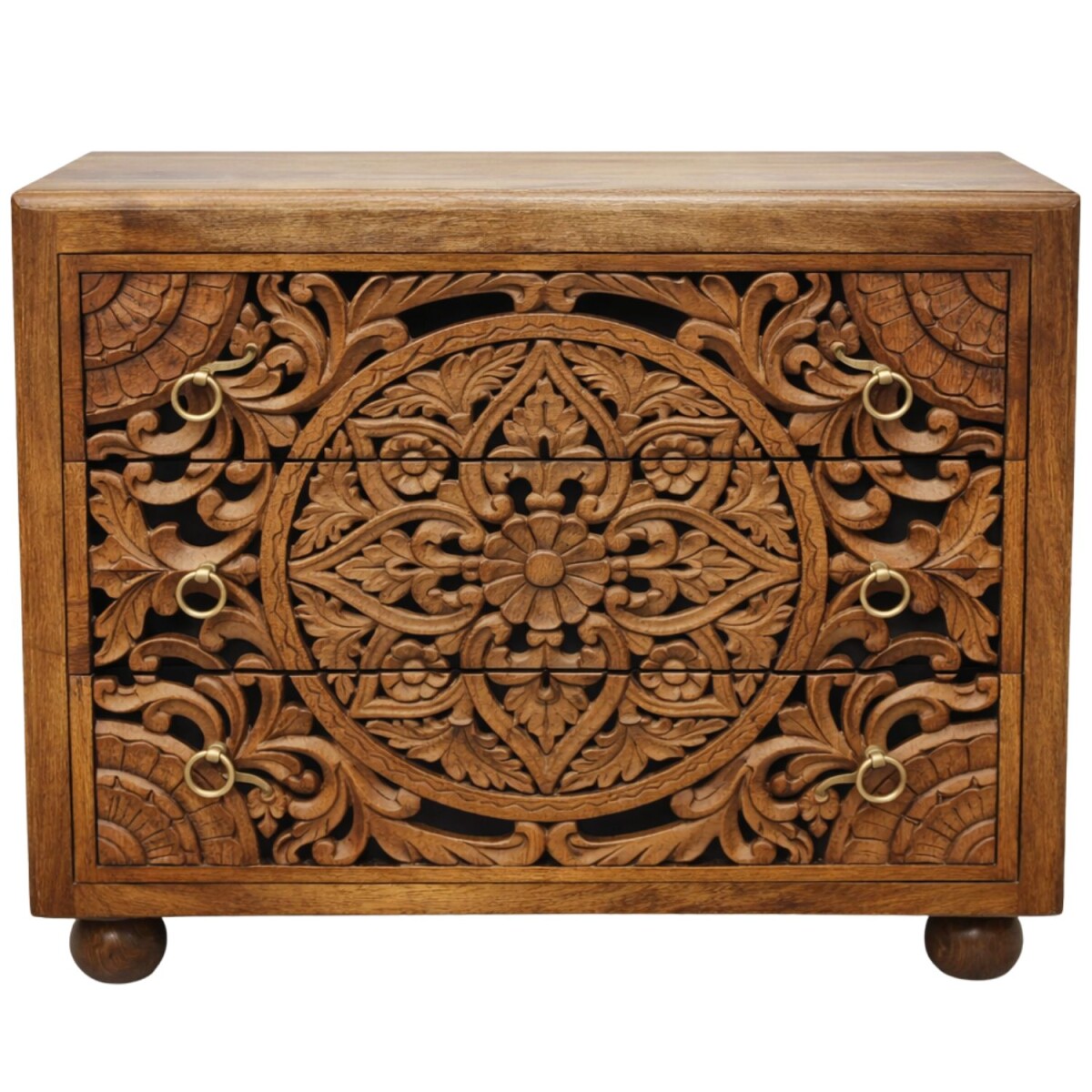 Commode Ganan marron 90 cm en bois massi box