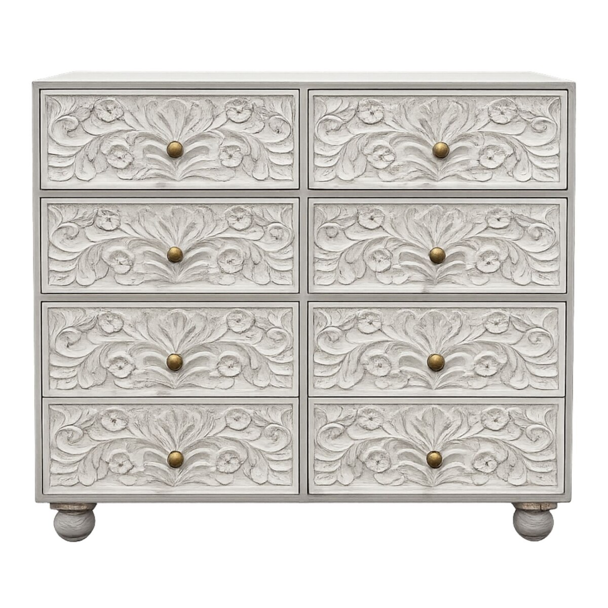 Commode Harleen 120 cm, 8 tiroirs, bois  box