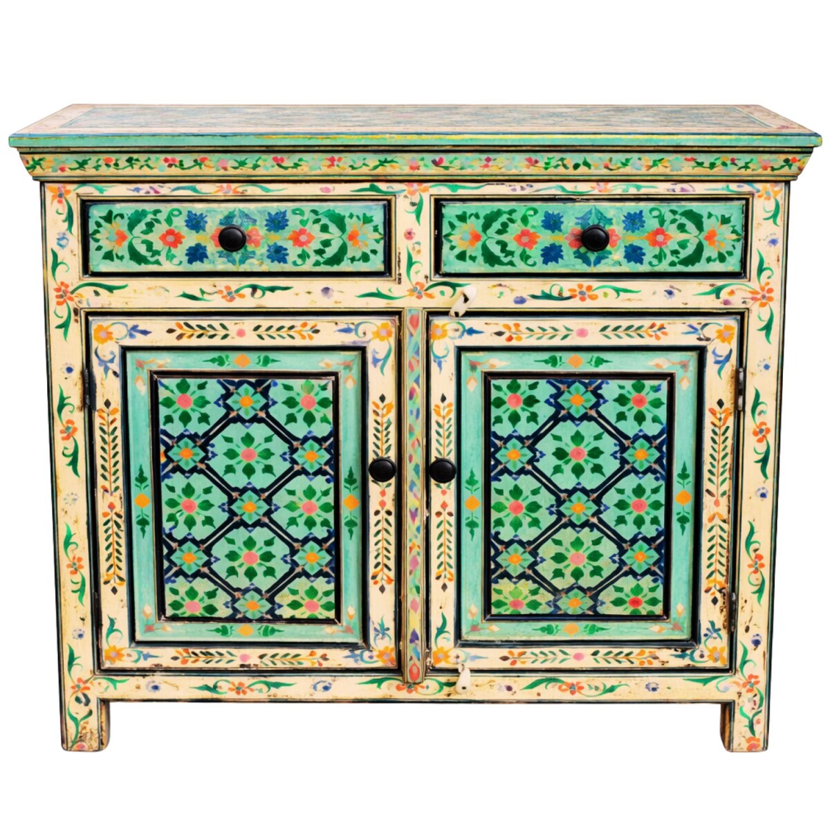 Commode Himal 90 cm en bois massif, styl box