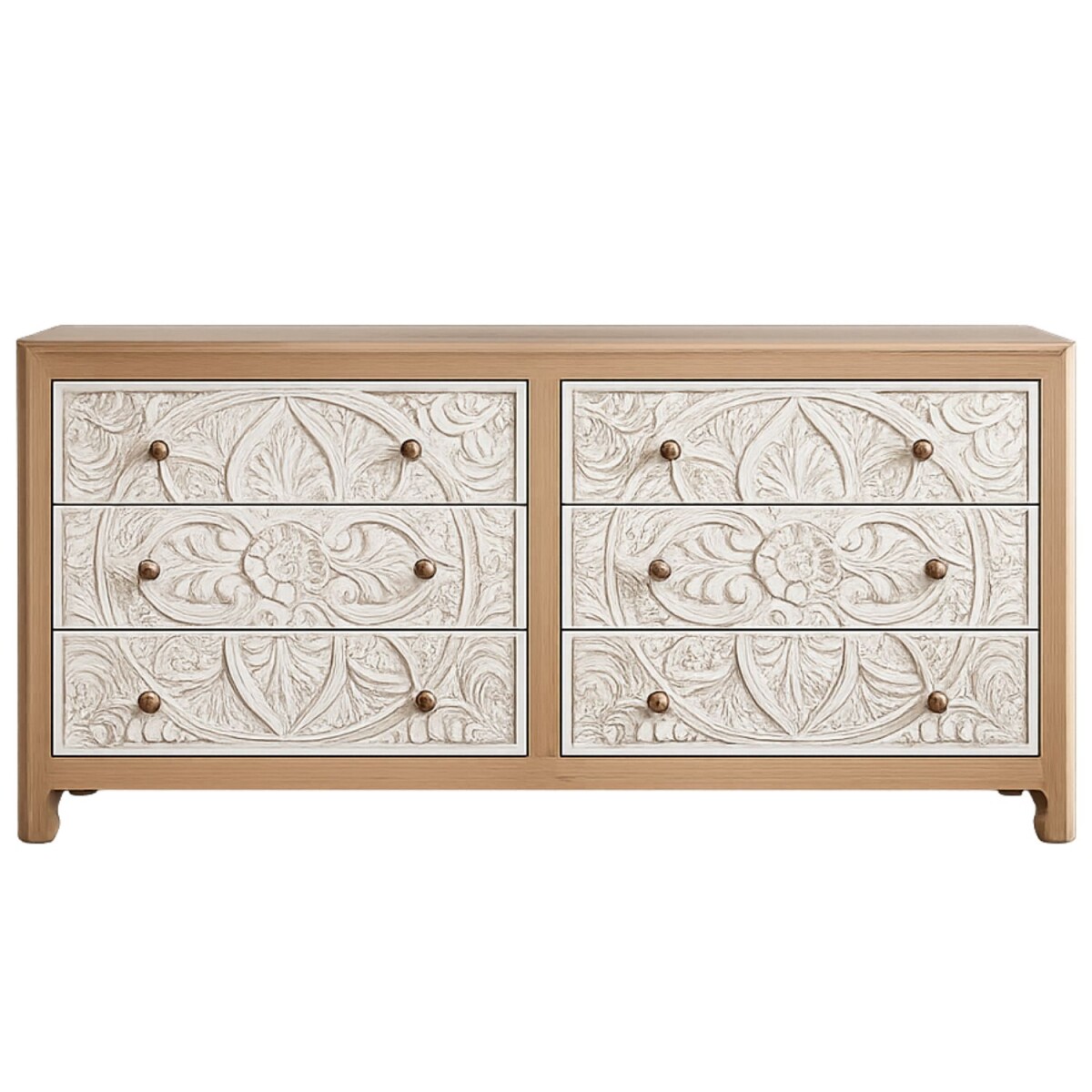 Buffet Inica blanc naturel 154 cm en boi box