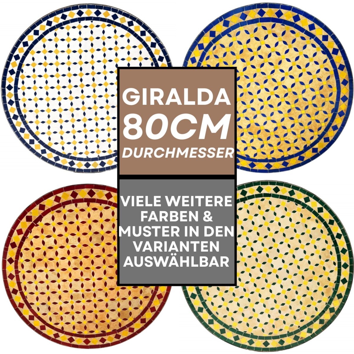 Marokkanischer Mosaiktisch Giralda 80cm  box