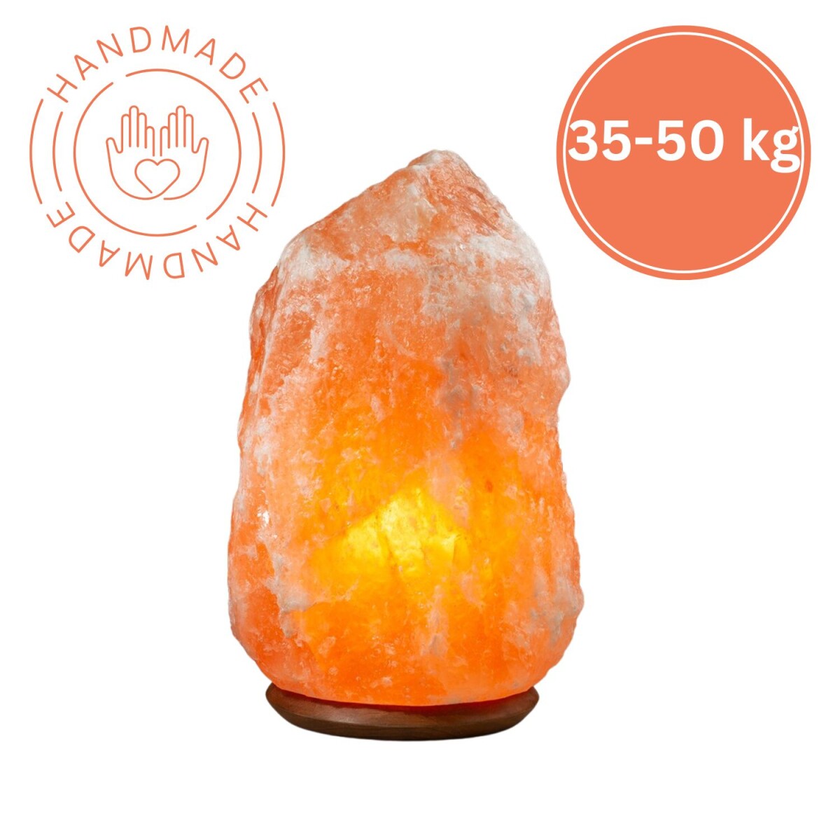 Beleuchteter Salzkristall ROCK 35-50kg Salzkristall Licht Na