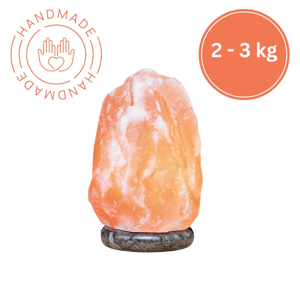 Beleuchteter Salzkristall ROCK 2-3kg Salzkristall Licht Natu