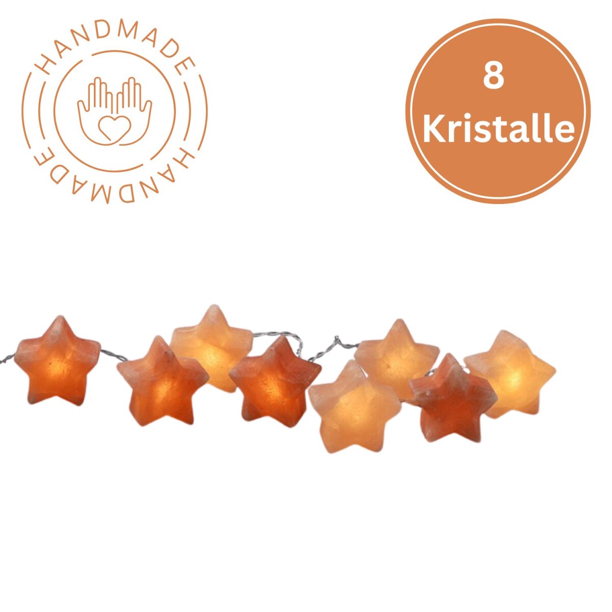 Beleuchtete Salzkristalle Leuchtkristalle STERN | 8 Kristall