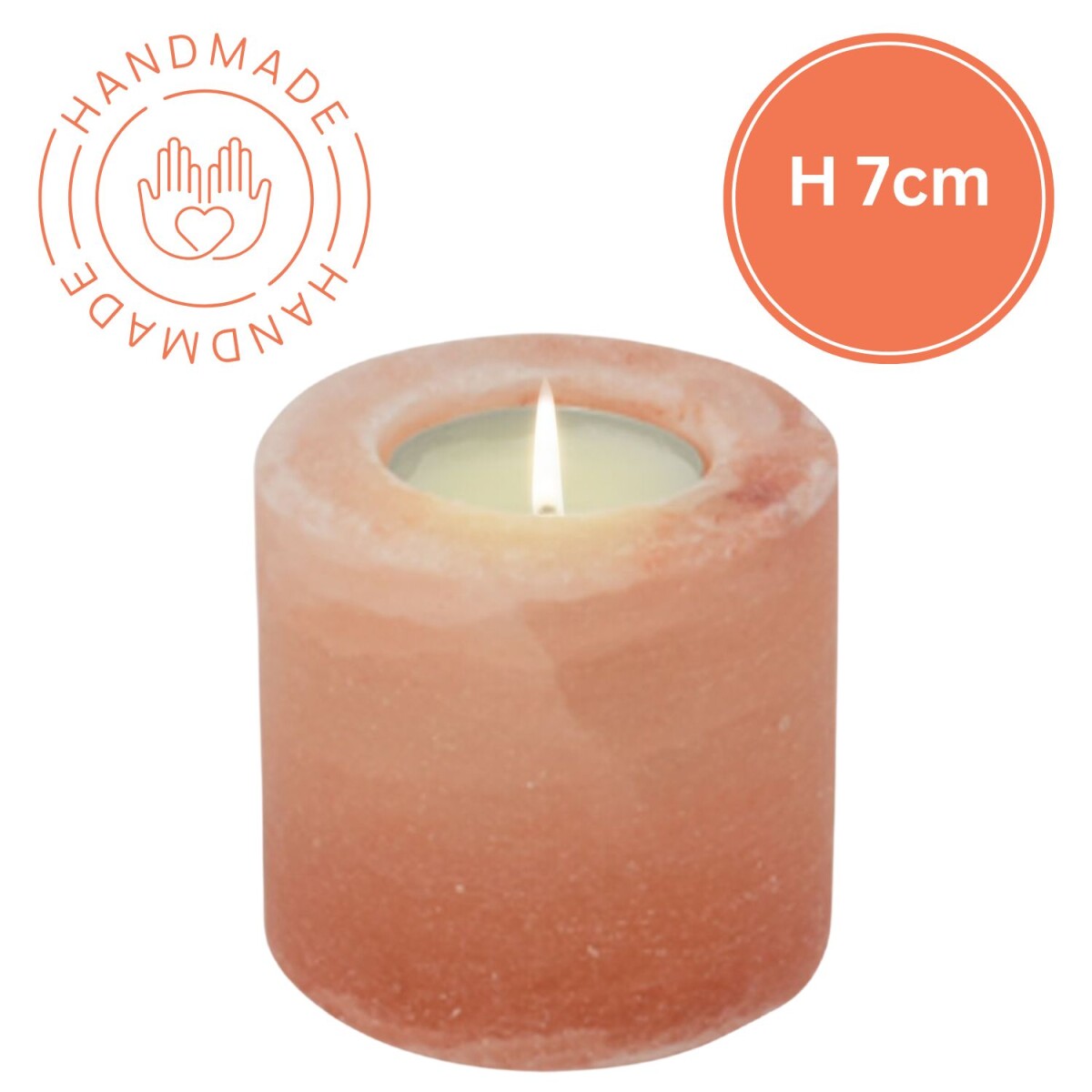 Salzkristall Teelichthalter Zylinder | H box