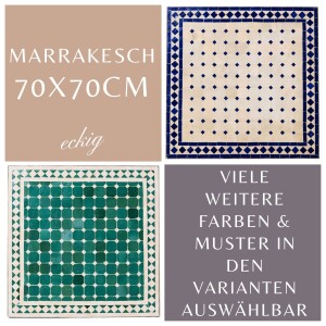 Table en mosaïque marocaine Marrakech 70 x 70 cm |...