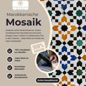 Table en mosaïque marocaine Bilbao 100 x 60 cm |...