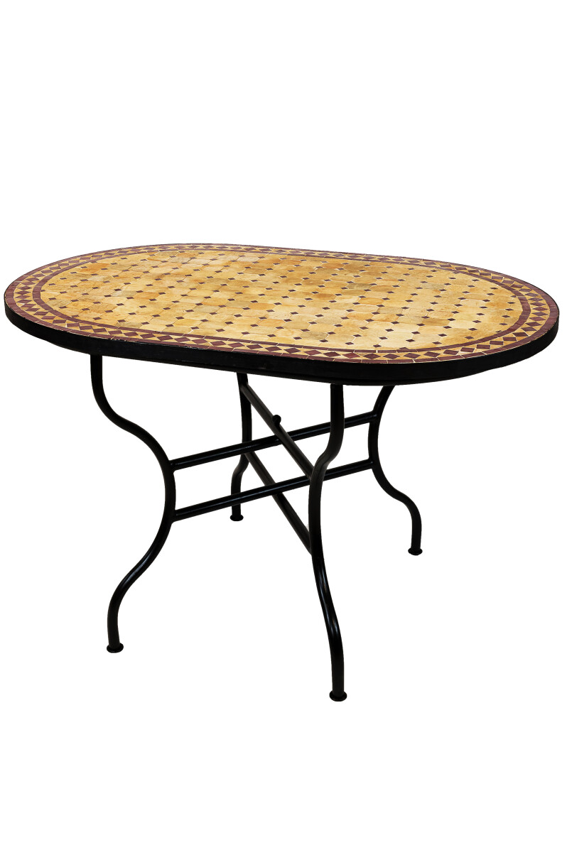 Marokkanischer Mosaiktisch Marrakesch 120x80cm | Handarbeit