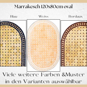Table en mosaïque marocaine Marrakech 120 x 80 cm |...