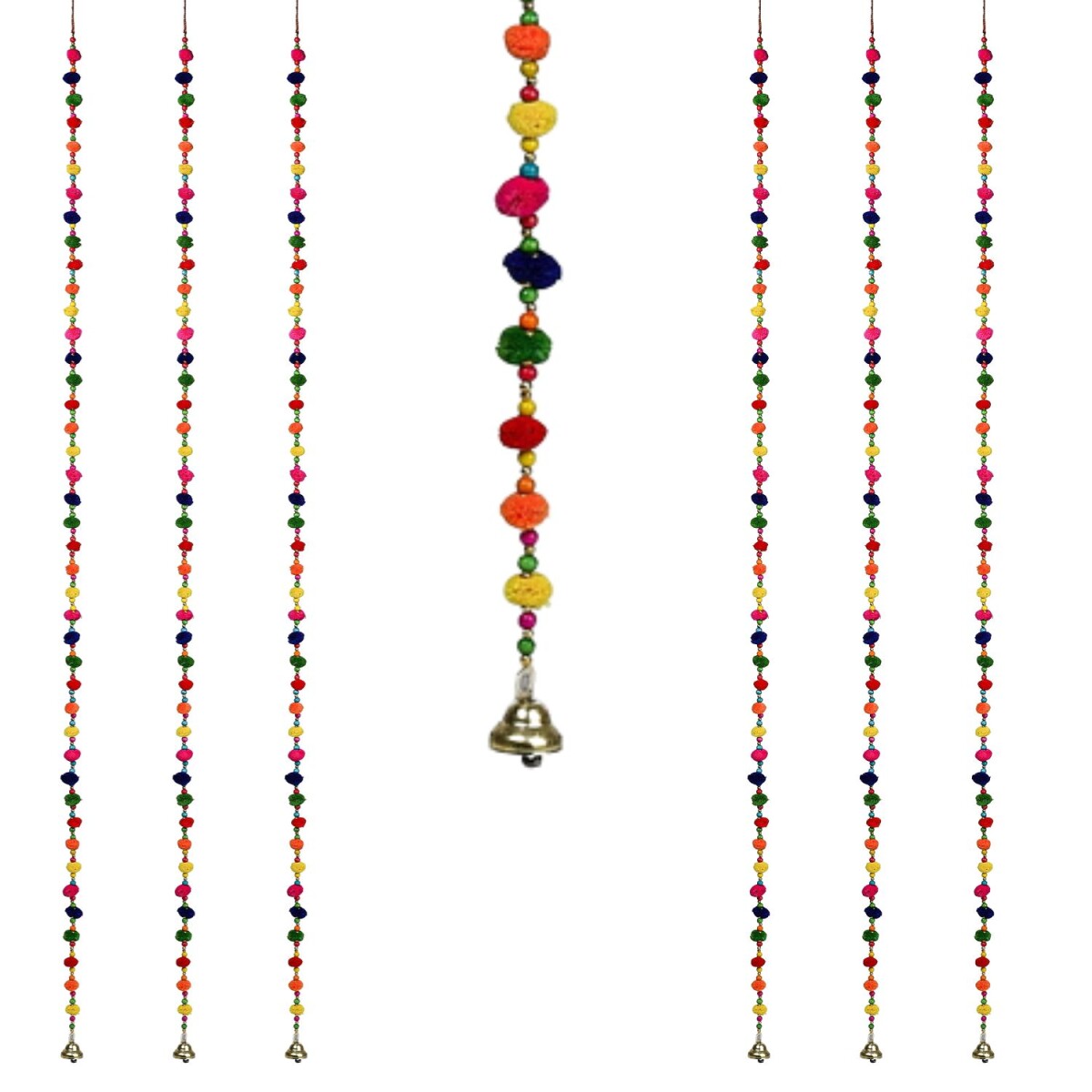 6er Set Dekoaufhänger Pom Pom Bunt  box