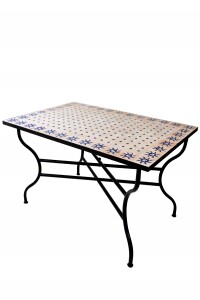 Table en mosaïque marocaine Soleil Beige Bleu 120 x...