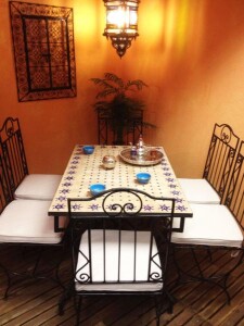 Table en mosaïque marocaine Soleil Beige Bleu 120 x...