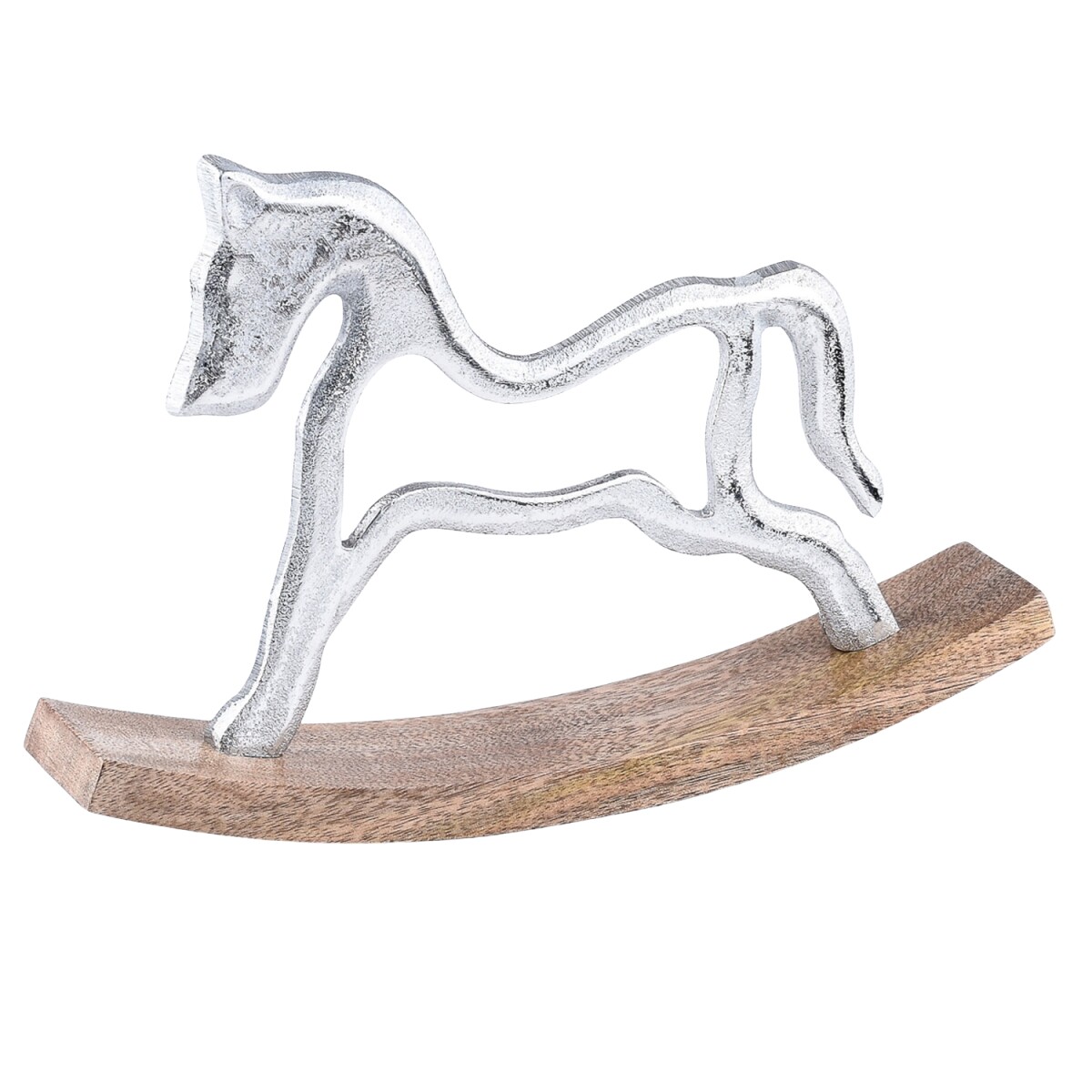 Dekoaufsteller Dekoobjekt Silber Schaukelpferd Sving 30cm