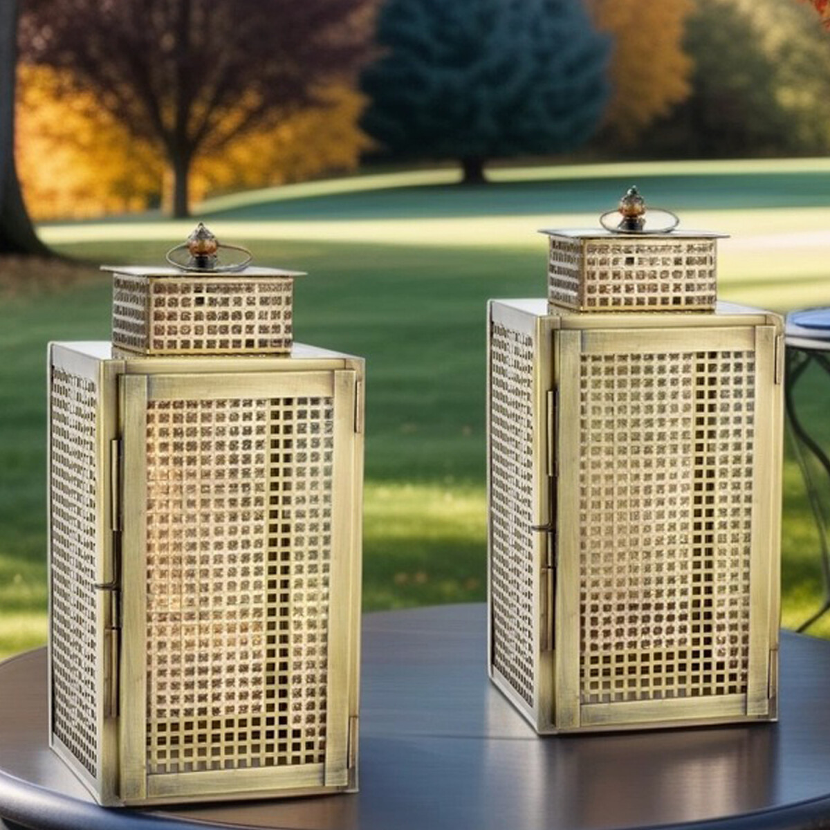 2er Set Vintage Gartenwindlicht Balkon Windlicht Gartenlater