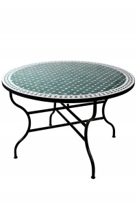 Table en mosaïque marocaine Marrakech, vert et...