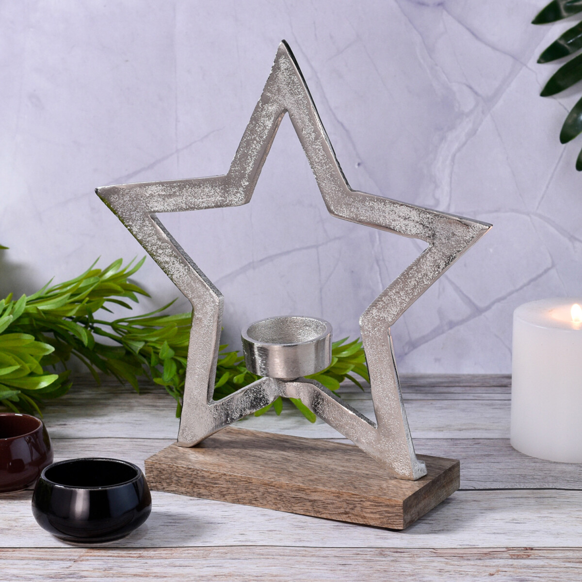 Stern Dekoaufsteller Dekoobjekt Silber S box