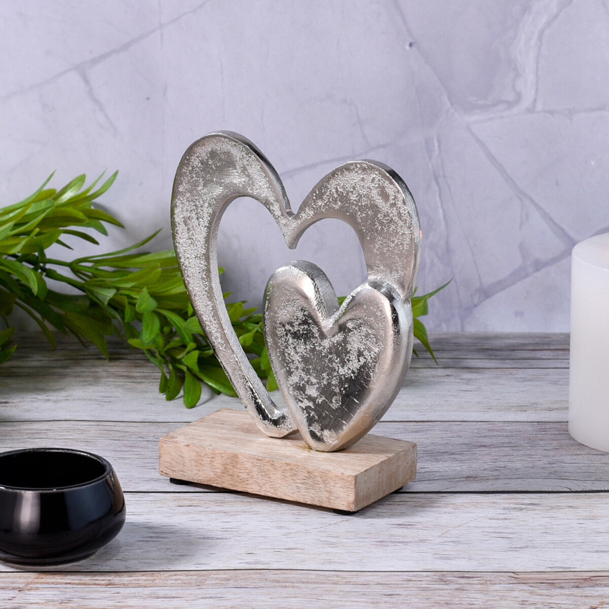 Love Dekoaufsteller Dekoobjekt Silber Amour -14-