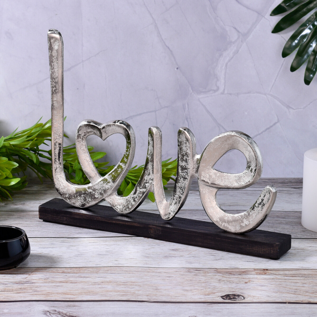Love Dekoaufsteller Dekoobjekt Silber Amour -15-