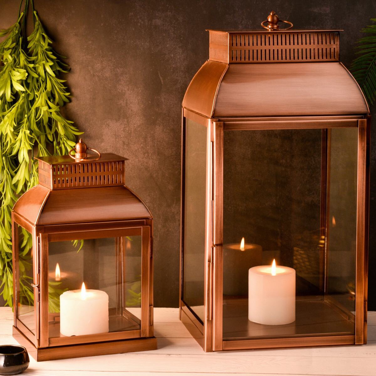 2er Set Vintage Balkong Garten Windlicht Gartenlaterne Smili