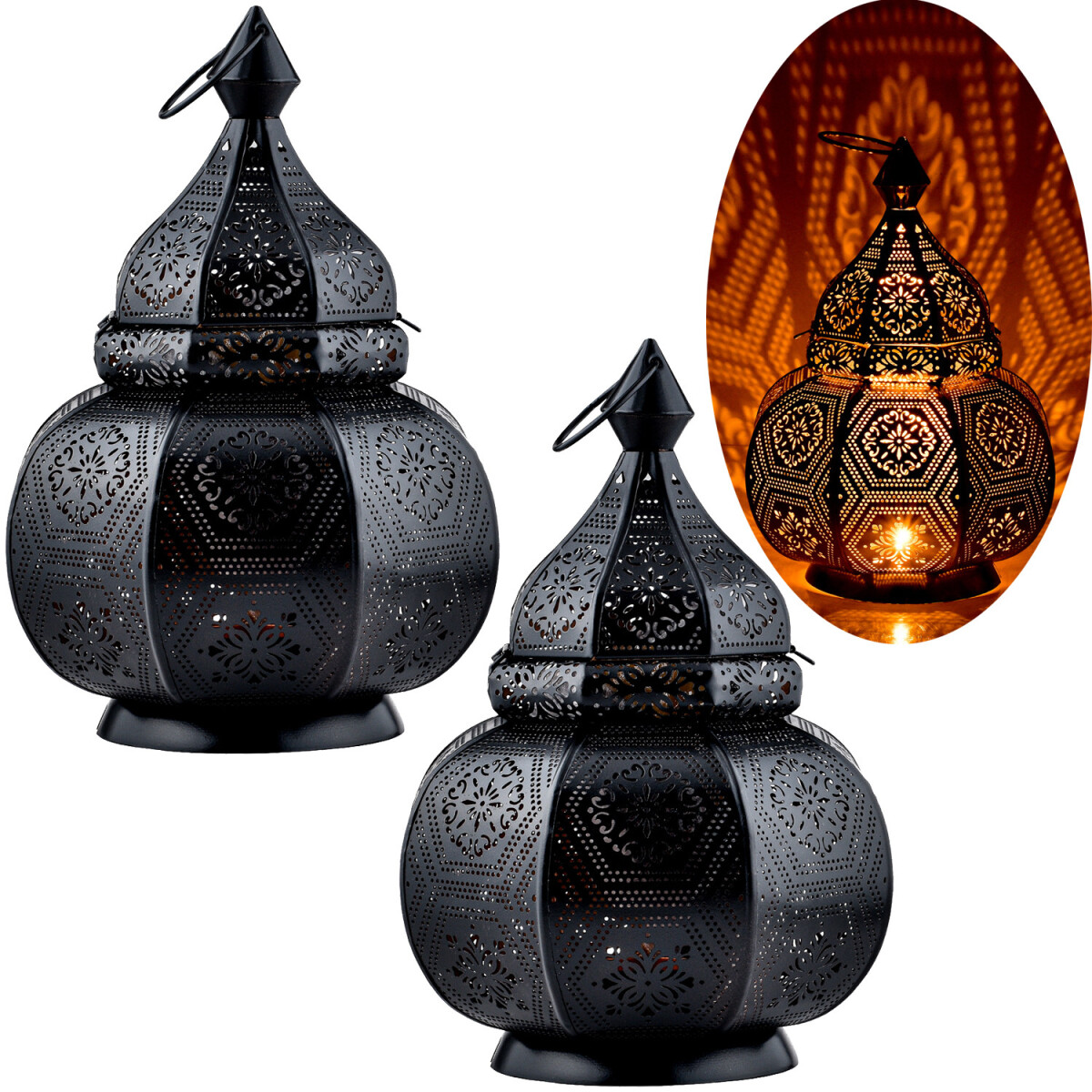 2er Set Orientalische Laterne Lampe Nachttischlampe...