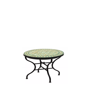 Table en mosaïque marocaine Albaicin beige et vert,...