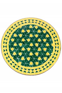 Table en mosaïque marocaine Estrella, verte et...
