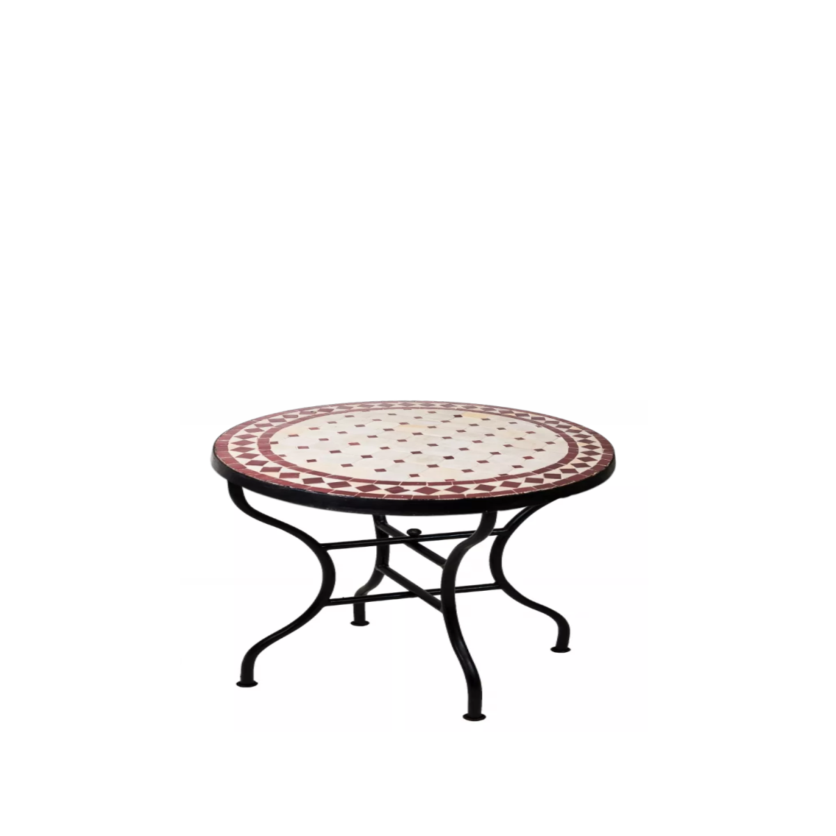 Marokkanischer Mosaiktisch Marrakesch Beige Bordaux 60cm, 45