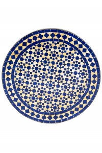 Table en mosaïque marocaine Albaicin, beige et bleu,...