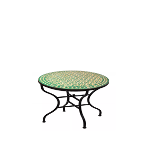 Table en mosaïque marocaine Albaicin beige et vert,...