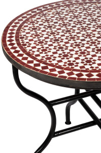 Table marocaine en mosaïque Albaicin, bordeaux et...