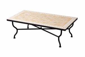 Table en mosaïque marocaine Marrakech, beige et...