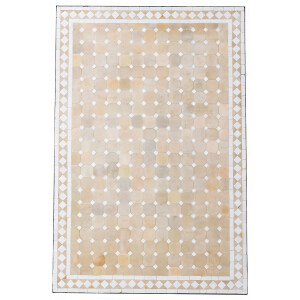 Table en mosaïque marocaine Marrakech, beige et...