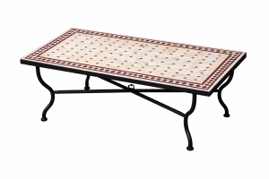 Table en mosaïque marocaine Marrakech, beige et...