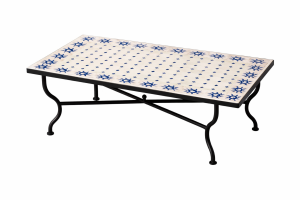 Table en mosaïque marocaine Soleil Beige Bleu 120 x...